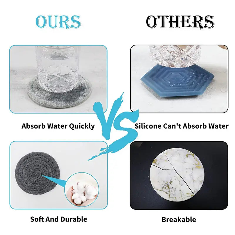 Artisan Woven Cotton Coasters - Highly Absorbent