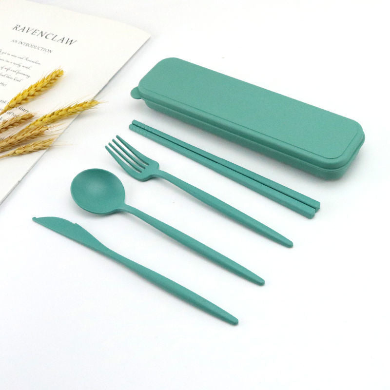Eco Wheat Straw Dining Kit — 4-Piece Nordic Cutlery Set