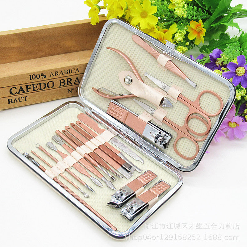 18-Piece Deluxe Nail Grooming Kit with Stainless Steel Scissors