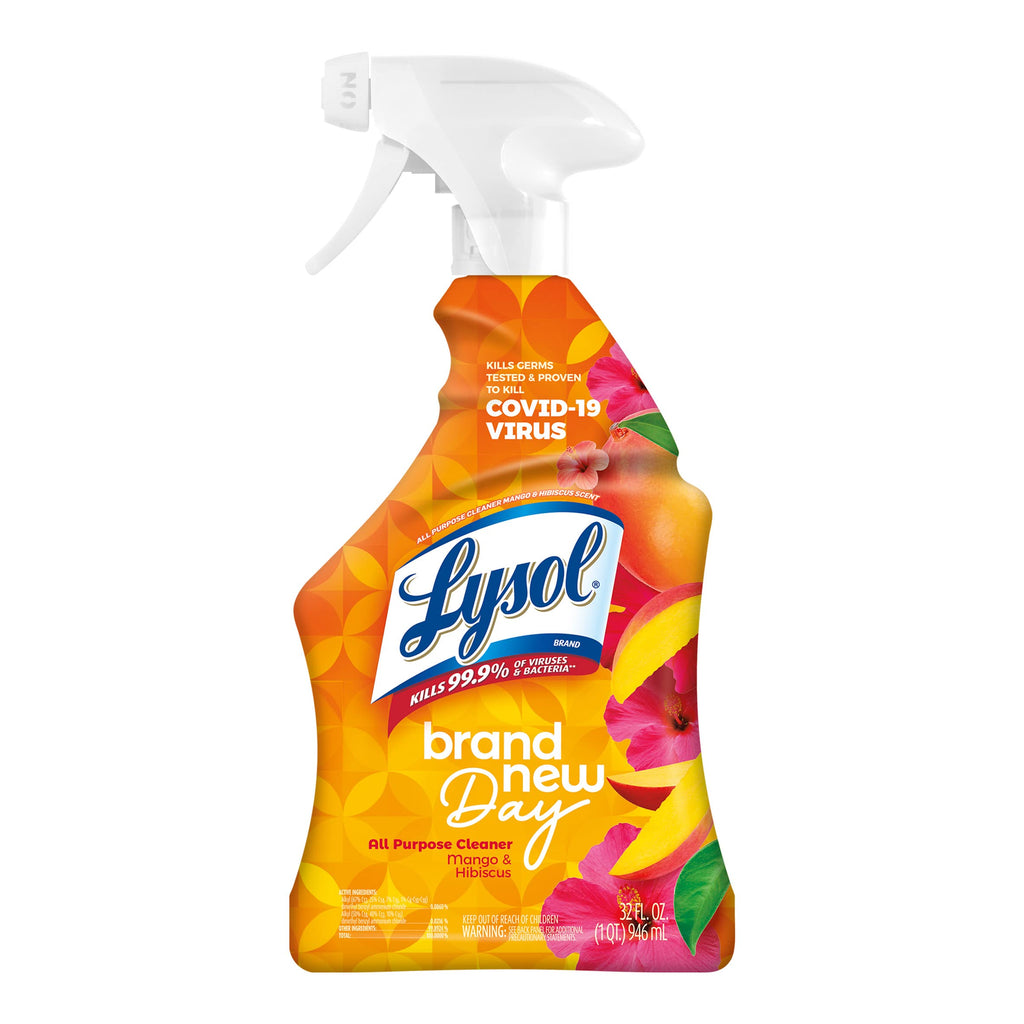 Lysol All-Purpose Cleaner Sanitizing and Disinfecting Spray To Clean and Deodorize Mango & Hibiscus Scent 32oz