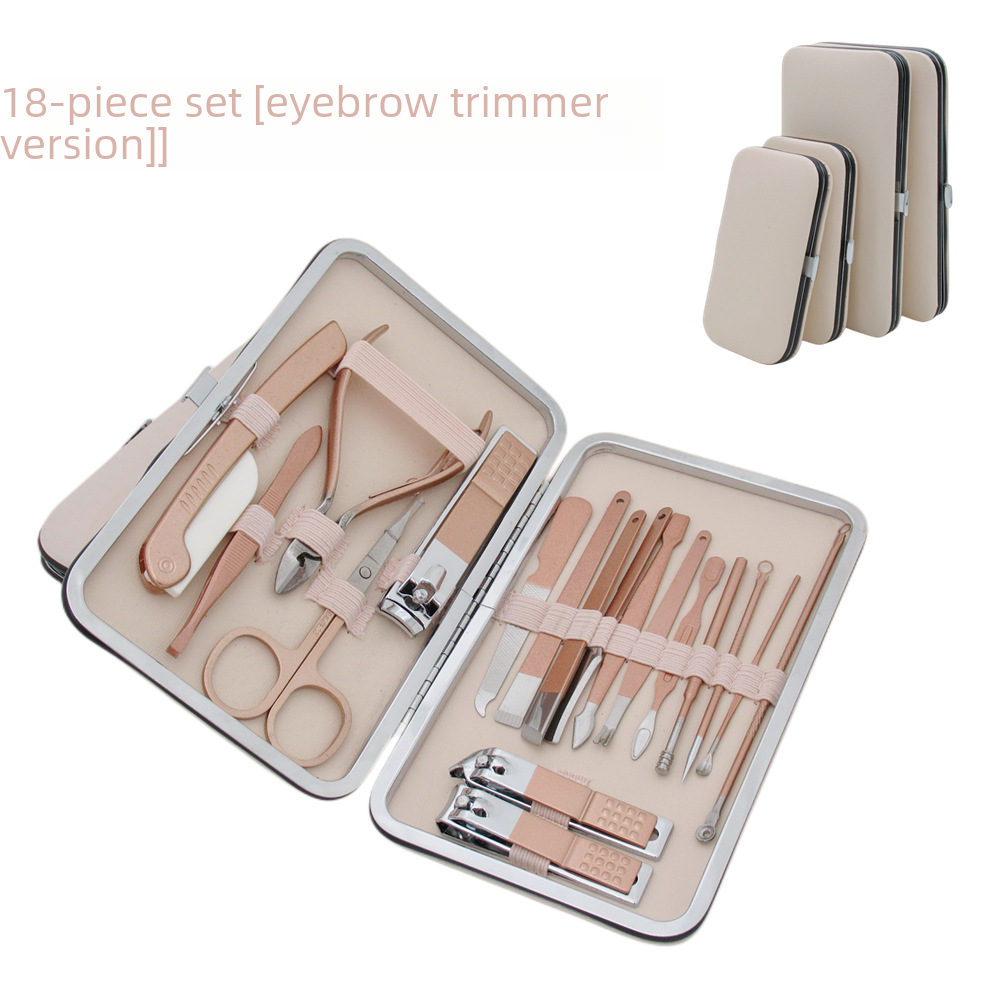 18-Piece Deluxe Nail Grooming Kit with Stainless Steel Scissors