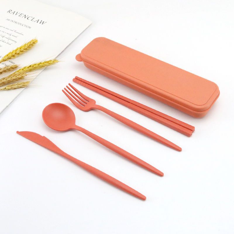 Eco Wheat Straw Dining Kit — 4-Piece Nordic Cutlery Set