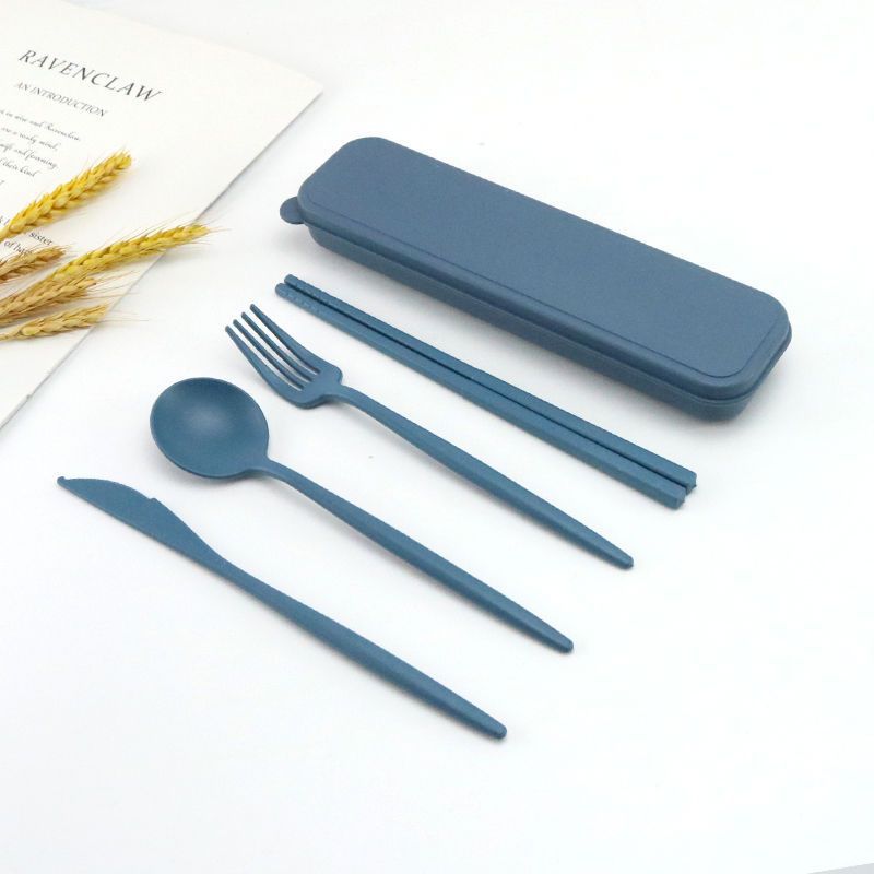 Eco Wheat Straw Dining Kit — 4-Piece Nordic Cutlery Set