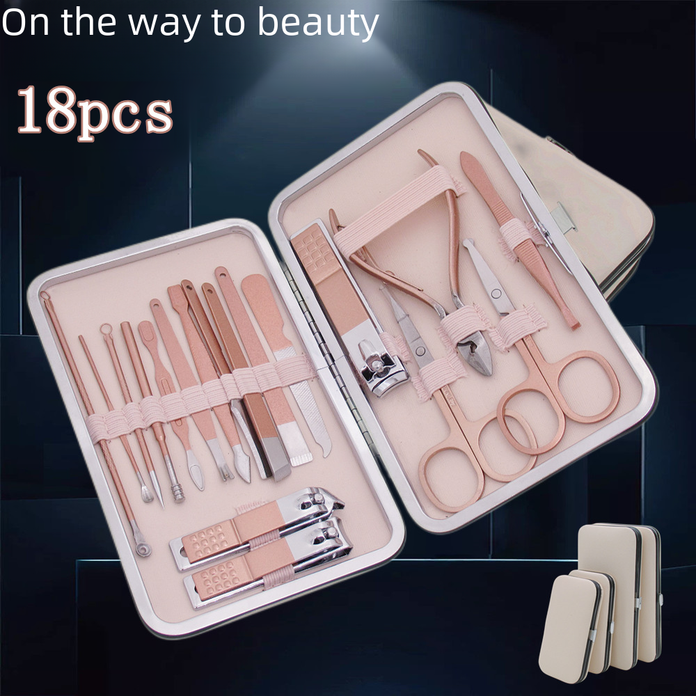 18-Piece Deluxe Nail Grooming Kit with Stainless Steel Scissors