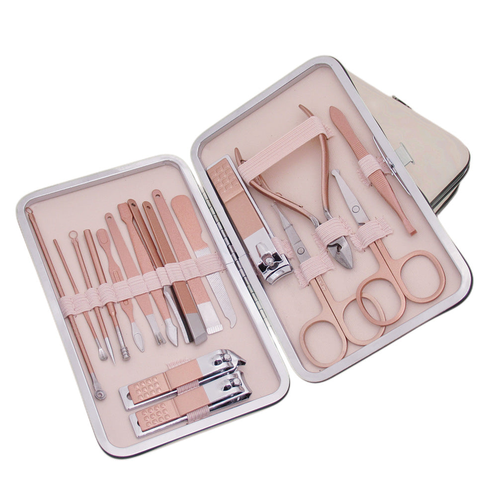 18-Piece Deluxe Nail Grooming Kit with Stainless Steel Scissors