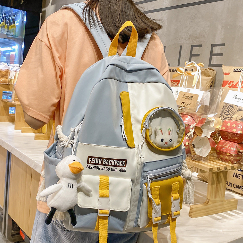 Waterproof Nylon Backpack for Girls and College Students
