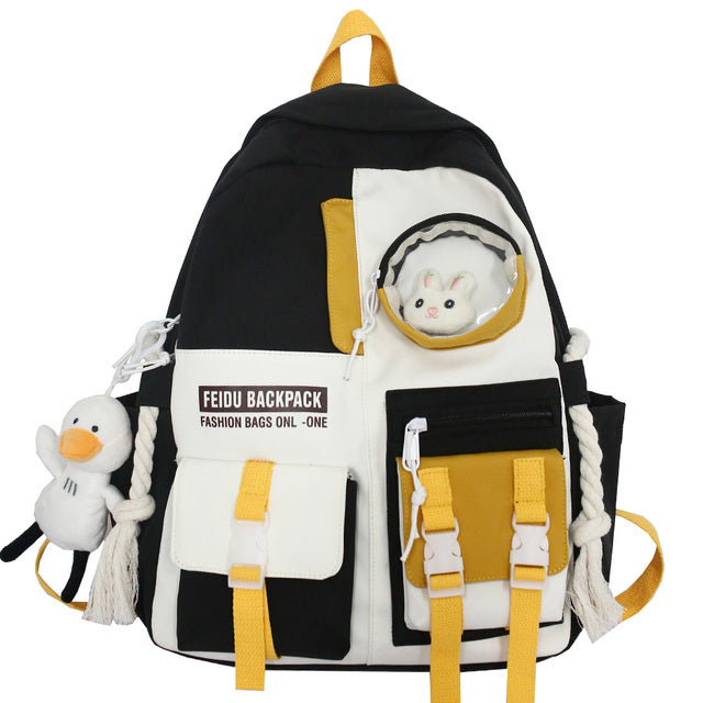 Waterproof Nylon Backpack for Girls and College Students