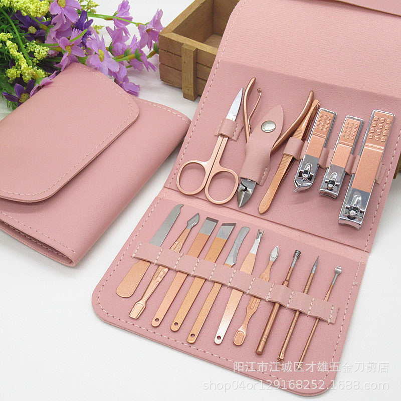 18-Piece Deluxe Nail Grooming Kit with Stainless Steel Scissors