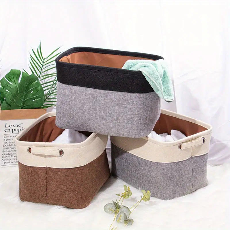 Compact Cotton Linen Organizer Box