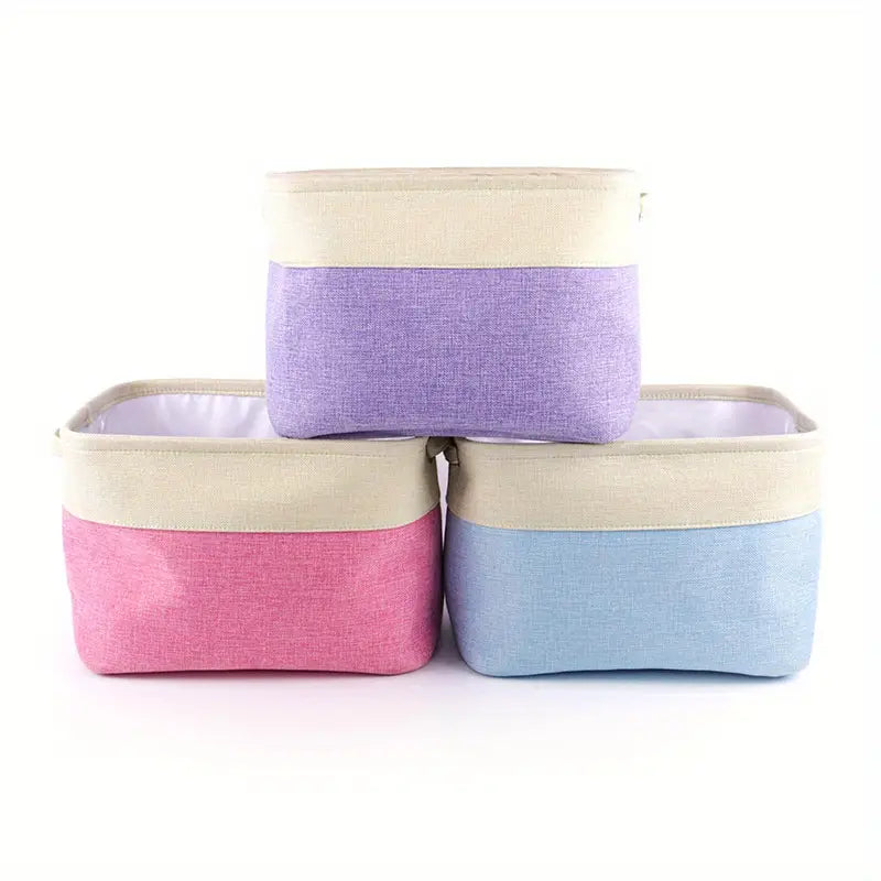 Compact Cotton Linen Organizer Box