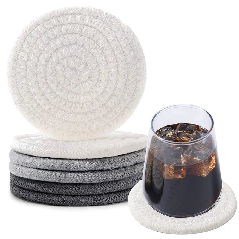 Artisan Woven Cotton Coasters - Highly Absorbent